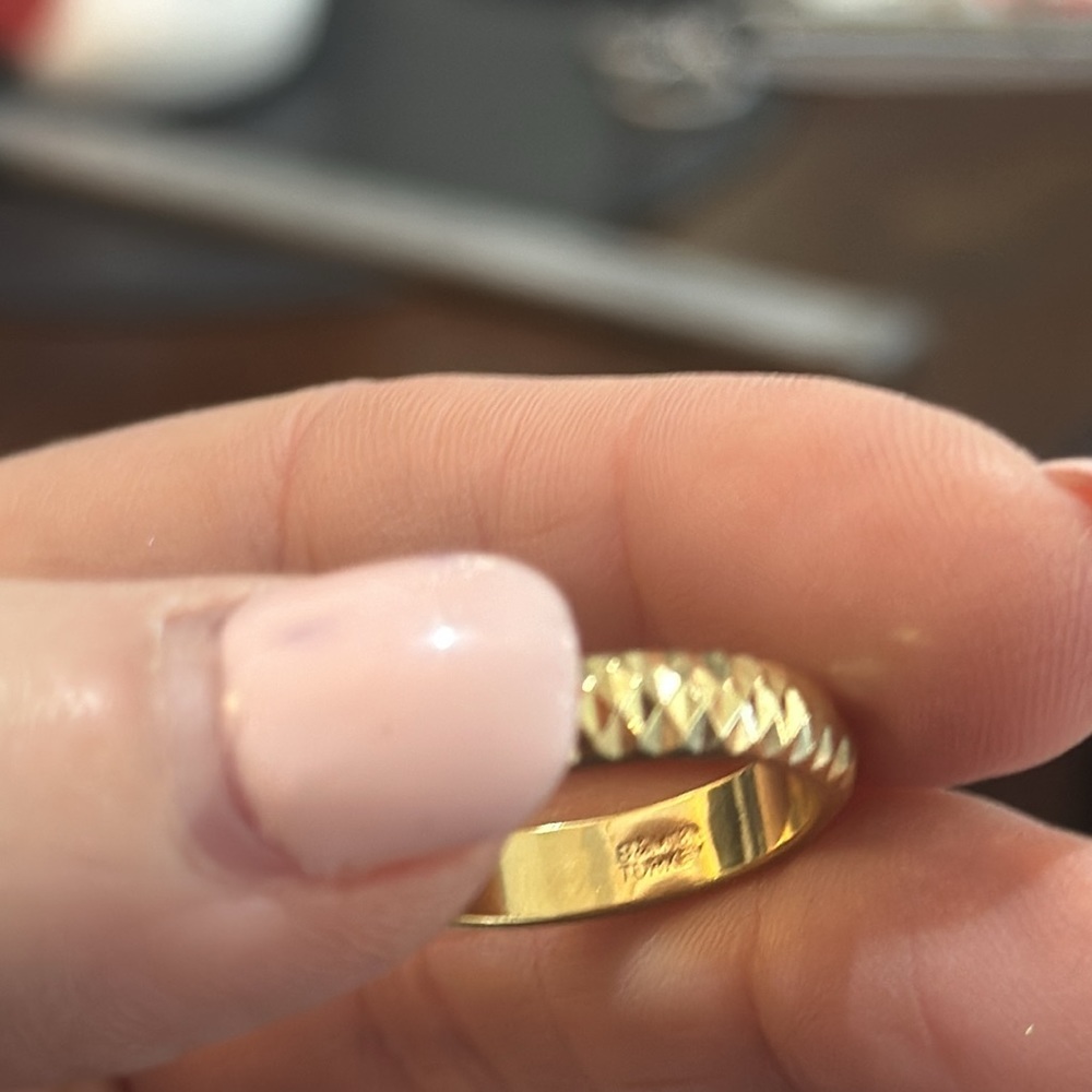 18kt diamond cut band yellow gold - Picture 4 of 4